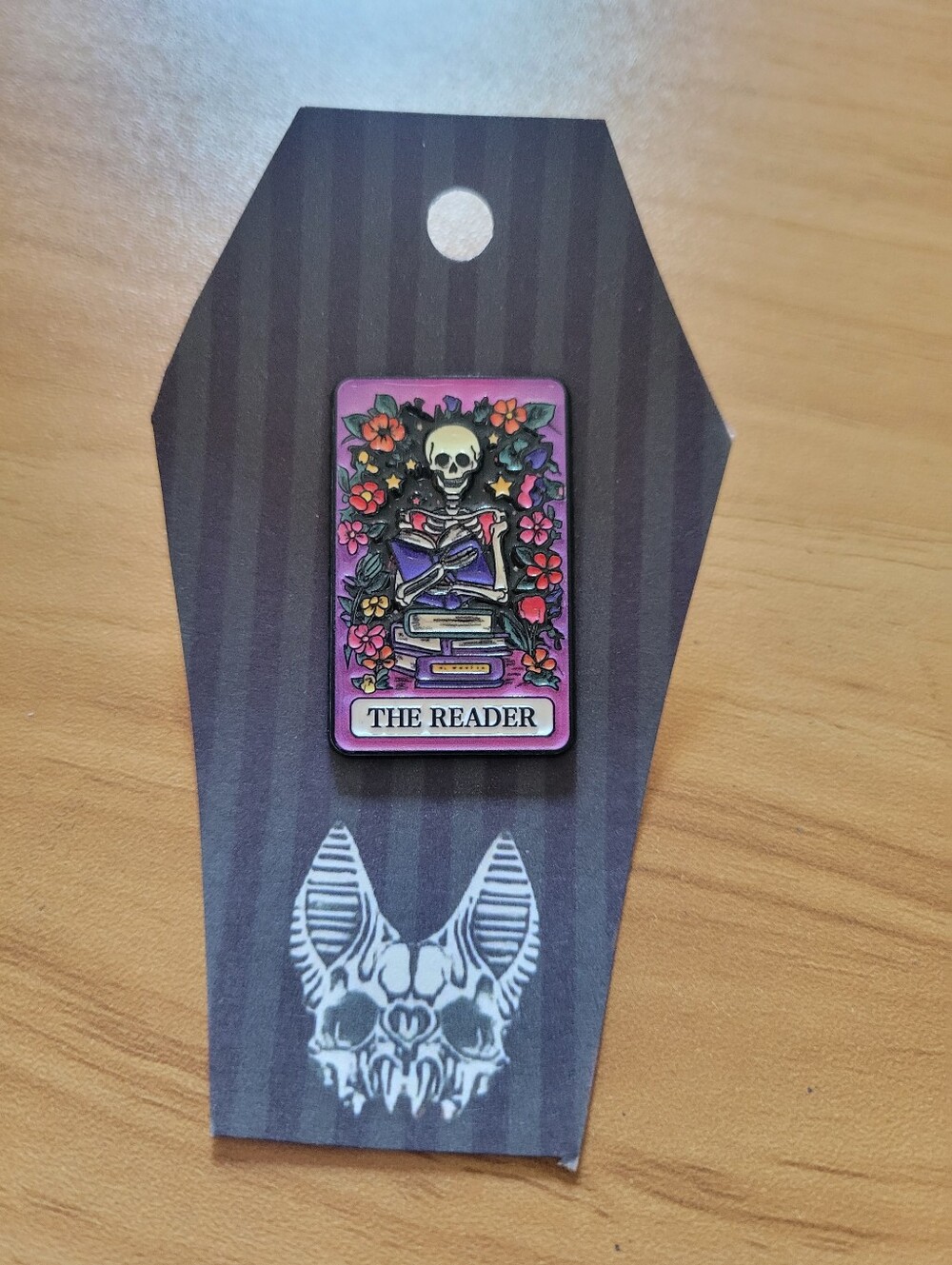 🌹New🌹 The Reader Enamel Pin - Purple Skeleton Book Lover